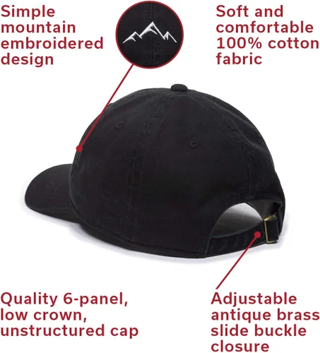 Vista 24 de Outdoor Cap Sombrero de papá de montaña - Gorra de algodón suave sin estructura