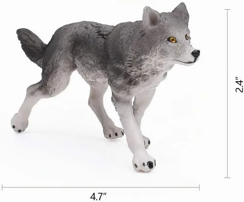 Vista 2 de RESTCLOUD Juego de 7 piezas de figuras de juguete de lobo conjunto de figuras de animales de lobo (Conjunto de lobo A)