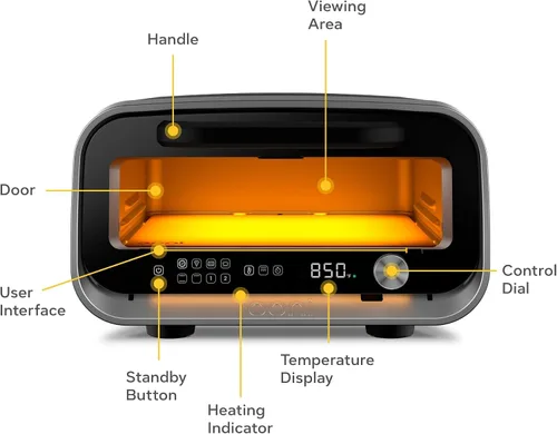 Vista 10 de Ooni Volt 2 - Horno eléctrico de pizza para interiores, horno tostador eléctrico versátil para encimera, cocina pizzas de 12 pulgadas y más