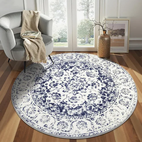 Vista 15 de Pauwer Alfombra vintage de flores 2 x 3 pulgadas, estilo envejecido, antideslizante, de pelo bajo, tapete para entrada, interior, pequeña, retro