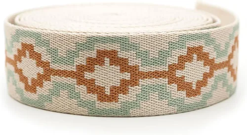 Vista 9 de CRAFTMEMORE Correa de poliéster de algodón estilo bohemio de 1.5 pulgadas, correas fuertes para artes, manualidades, correa de bolsa