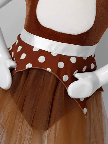 Vista 5 de ChICTRY - Vestido de tutú para bebé, diseño de reno de Navidad, una pieza