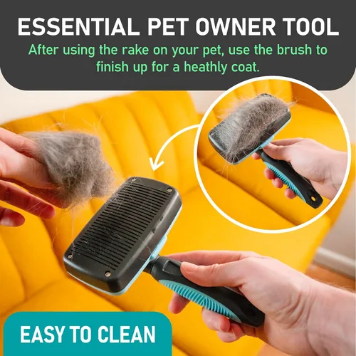 Vista 6 de Maxpower Planet Rastrillo para Perros y Cepillo de Pelo de Perro - Remueve Suavemente el Subpelo Suelto, Nudos y Enredos - Herramienta de Deslanado