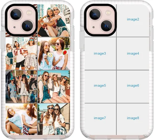 Vista 14 de Funda de teléfono personalizada para iPhone 13 personalizada con collage de múltiples imágenes, funda resistente a los arañazos, a los golpes, funda