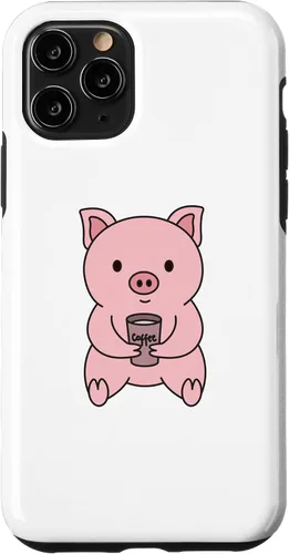 Vista 10 de Funda de trabajo de oficina para iPhone 15 Pig Coffee Monday