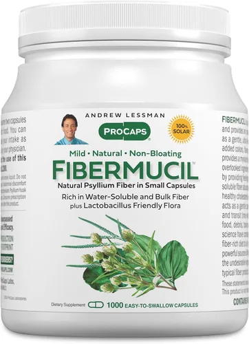Vista 11 de ANDREW LESSMAN Fibermucil 60 cápsulas - Polvo de cáscara de psyllium. Promueve suavemente la regularidad y la salud digestiva. Rico en fibra. Suave