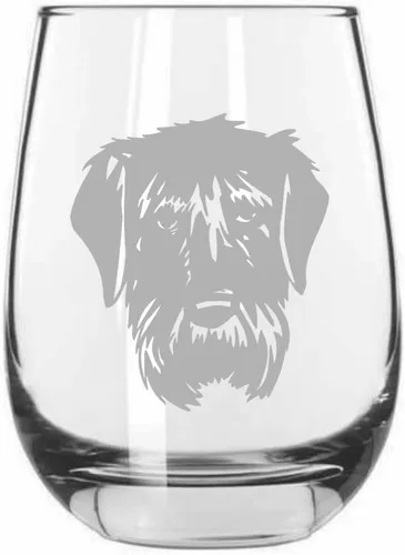 Vista 289 de Shar Pei (chino) - Vaso de vino sin tallo grabado para perro, 15.25 onzas