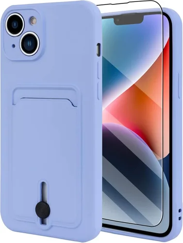 Vista 58 de MZELQ Cartera de TPU Compatible con Funda iPhone 12, Portarjetas Protección de Cámara Cubierta + Protector de Pantalla, Ranura Empujable para Niñas