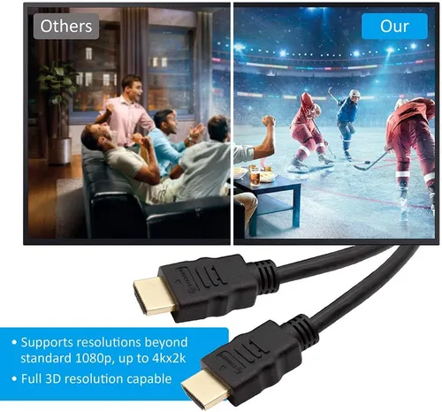 Vista 6 de Steren 517-303BK HDMI de 3 pies de alta velocidad con cable Ethernet