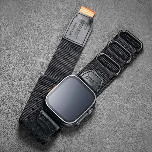 Vista 3 de Correa de nailon resistente compatible con Apple Watch, para iWatch 42/44/45/38/40/41/1.929 in, correa militar para Ultra 1/2 Series