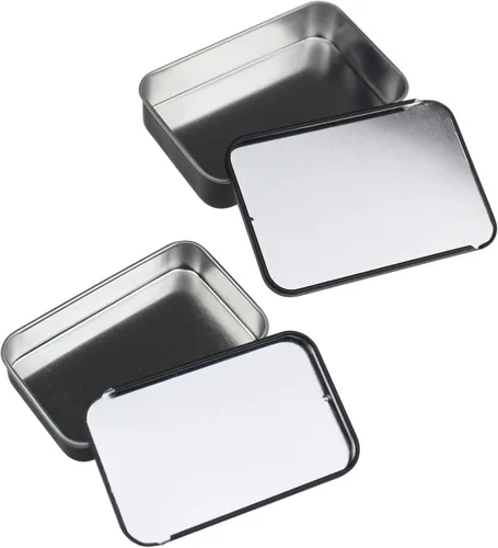 Vista 5 de Goodma 24-Pack contenedores de metal con tapa deslizante rectangular para dulces, joyas, manualidades, píldoras, bálsamo labial, kit