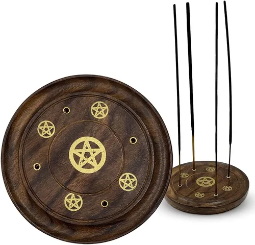 Vista 5 de Caja de almacenamiento para quemador de incienso Chakra para palos, conos, colector de cenizas Caja de incienso-7chakras