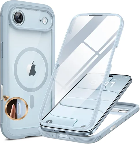 Vista 262 de Miracase - Funda magnética para iPhone 13 Pro Max de 6.7 pulgadas (compatible con MagSafe), transparente, completo, protector de pantalla de vidrio