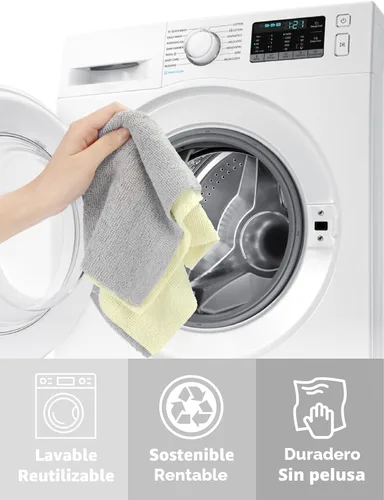 Vista 7 de Fantasticlean - Rollo de paño de limpieza de microfibra, 75 hojas, 12 x 12 pulgadas (beige) Super Absorbent, Lint-free, Tear-away Microfiber Towel