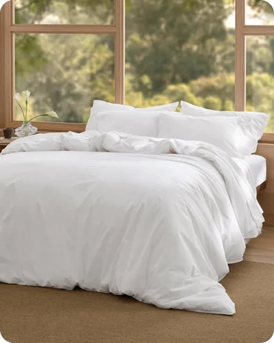 Vista 10 de Bedsure Funda de edredón de algodón tamaño individual – Funda de edredón de lujo con tejido slub 100% algodón con una textura similar al lino, ropa