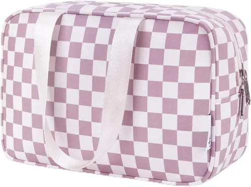 Vista 8 de Narwey Neceser de tamaño completo, bolsa de cosméticos grande, bolsa de maquillaje de viaje, organizador para mujeres y niñas, A-Negro, L, Bolsa