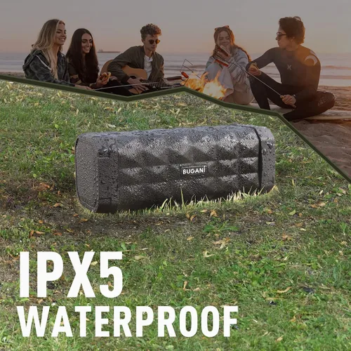 Vista 7 de BUGANI Altavoz Bluetooth M99 Bluetooth, mayor ruido, sonido estéreo, tiempo de reproducción de 24 horas, rango inalámbrico de 100 pies, IPX5