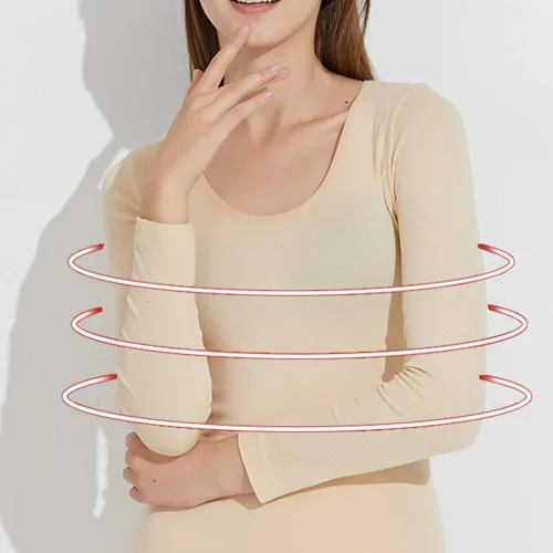 Vista 3 de PHILISENMALL Conjunto de ropa interior térmica para mujer, con forro polar y capa base para accesorio de culturismo