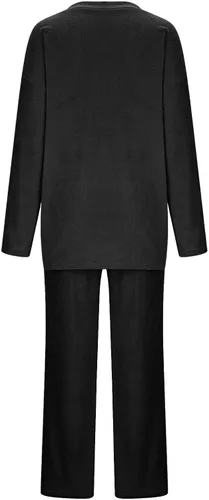 Vista 5 de jovati Women 2 Piece Sets Outfits Casual Long Sleeve Solid Color Tops With High Waist Pants Loose Fit Solid Pajama Sets