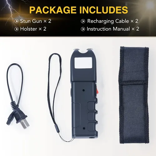 Vista 6 de DARTMOOR Pistola aturdidora de 300,000 V ultrapotente tamaño de teléfono recargable para hombres y mujeres con placas de choque laterales para coche