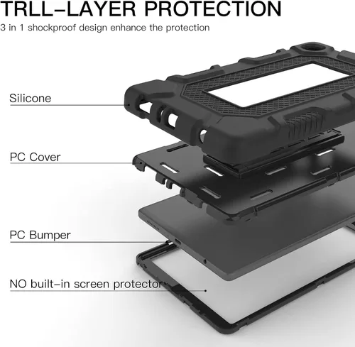 Vista 7 de Funda Samsung Galaxy Tab A7 Lite de 8.7 pulgadas con soporte, a prueba de golpes, resistente a los golpes, para Galaxy Tab A7 (SM-T220/T225)