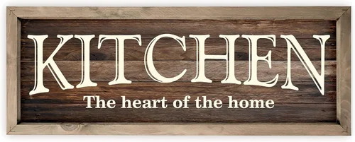 Vista 11 de Kitchen The Heart of The Home - Letrero de pared de madera rústica de 6 x 18 pulgadas (marrón)