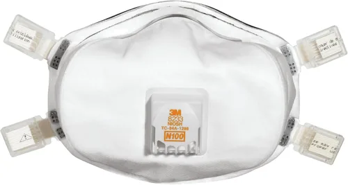 Vista 2 de 3M Respirador con válvula N100 para eliminación de pintura con plomo 8233, 1 paquete, válvula de exhalación COOL FLOW, aprobado por NIOSH, medios