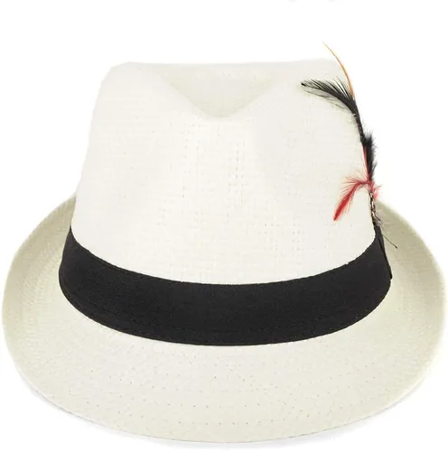 Vista 4 de WESTEND Fedora unisex de ala corta Sombreros para hombres y mujeres + sombreros de paja Fedora sombreros de malla refrescante, sombreros de Fedora