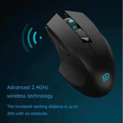 Vista 3 de Granvela Ratón inalámbrico silencioso Forter i720, ergonómico y silencioso para juegos y uso general, 2 botones laterales, color negro