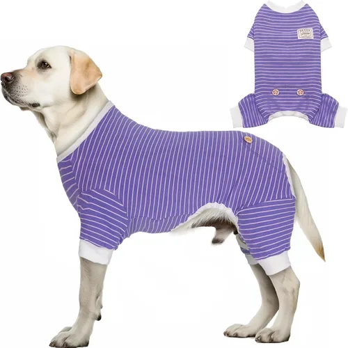 Vista 30 de KYEESE Pijama a rayas para perros pequeños, mameluco elástico para uso 01# Rayas verdes
