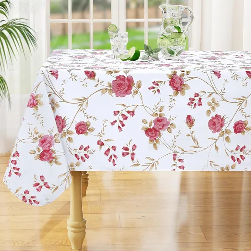 Vista 19 de misaya Mantel rectangular de vinilo impermeable, mantel lavable con reverso de franela, mantel de plástico para cena, picnic, interior y exterior