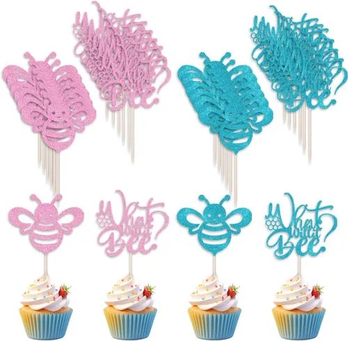 Vista 31 de 24 adornos para cupcakes de conejita para niñas, Día de San Valentín, Pascua, aniversario de boda, cumpleaños y despedida de soltera