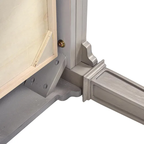 Vista 7 de JTH Luxe Dauphin - Escritorio ejecutivo de madera con 3 cajones, 55 pulgadas, madera de cachemira gris