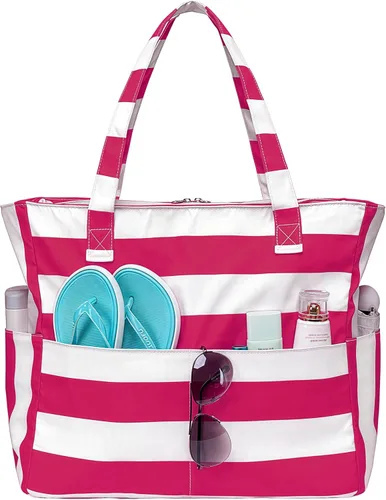 Vista 32 de Bluboon - Bolsa de playa impermeable para mujer, extra grande, con compartimento húmedo, para llevar de fin de semana, bolsa de piscina para viajes