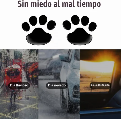 Vista 4 de Juego de 4 calcomanías de brillo con huella de perro para auto, adhesivos de cristal con diseño de huella de perro, emblema de decoración para Negro