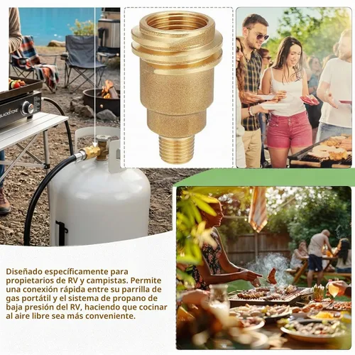 Vista 4 de JINYI QCC1 - Adaptador de manguera de montaje de gas propano de tuerca con rosca macho de 1/4 de pulgada, accesorios de conexión rápida, adaptador