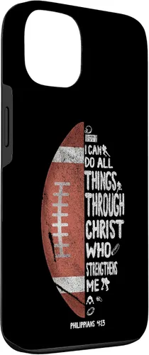 Vista 3 de iPhone 13 I can do all things through Christ Philippians 4:13 - Funda de fútbol