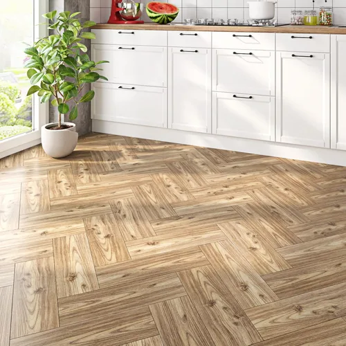 Vista 3 de Livelynine - 16 azulejos de 6 x 36, piso laminado de vinilo de despegar y pegar, azulejos de aspecto de madera natural, piso laminado, piso