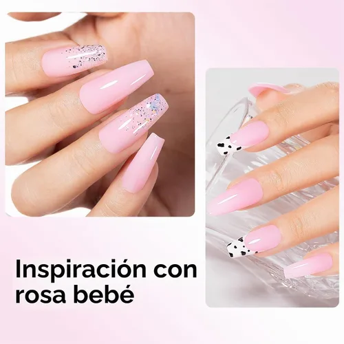 Vista 5 de Gellen - Extensión de uñas en gel de polietileno, sin hema, TPO y TMPTA, 2.16 onzas (2.12 oz), color rosa bebé