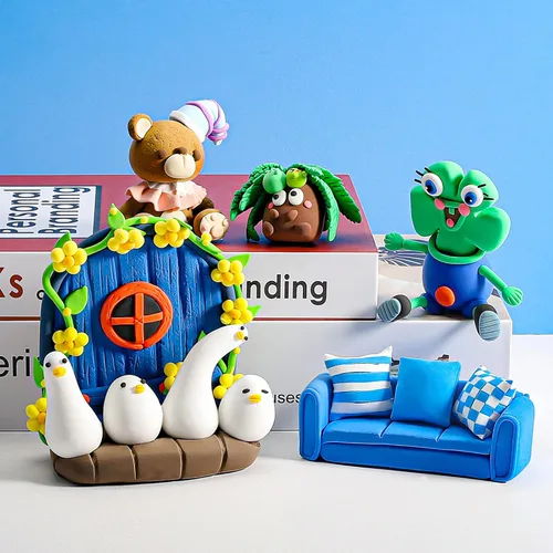Vista 7 de Kit de arcilla de secado al aire para niños, juego de arcilla suave no tóxica de 24 colores with 3 Sculpting Tools, DIY Arts & Crafts Supplies