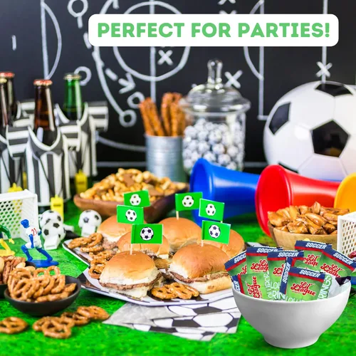 Vista 5 de Anillos de piruleta de pelota de fútbol, envueltos individualmente para fiestas de fin de temporada, banquetes y recuerdos de fiesta de cumpleaños