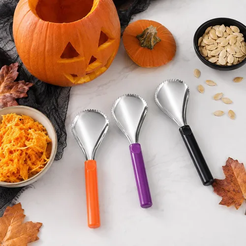 Vista 4 de LUOZZY Separador manual de pulpa de calabaza de acero inoxidable (naranja, morado, negro)