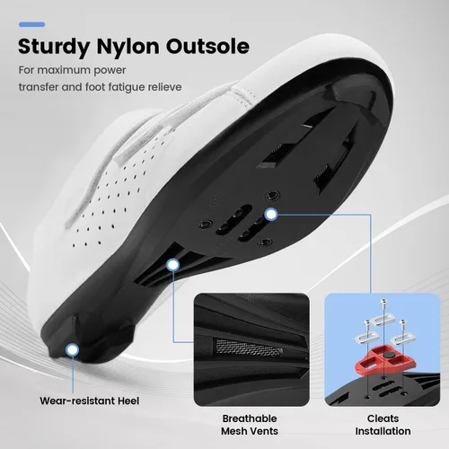 Vista 3 de Mens Peloton Cycling Shoes with Look Delta Cleat - Compatible with Peloton SPD Clips - Spin Indoor Road Racing Bike Shoes for Men Women