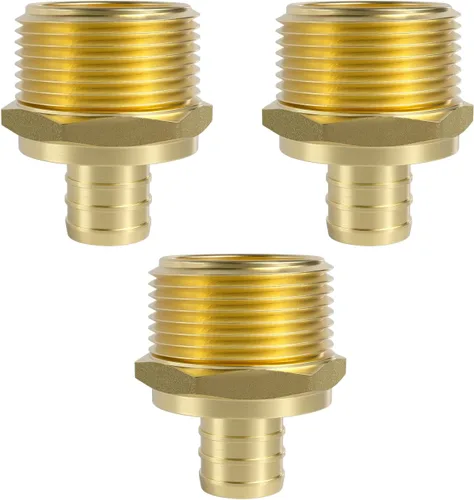 Vista 16 de SUNGATOR Paquete de 2 adaptadores machos Pex de 1 pulgada, latón sin plomo, accesorios Pex de 1 pulgada