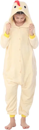Vista 3 de WOYASIM Pijama de animal para niños, disfraz de una pieza, ropa de dormir, Halloween, Pascua, cosplay para niñas y niños
