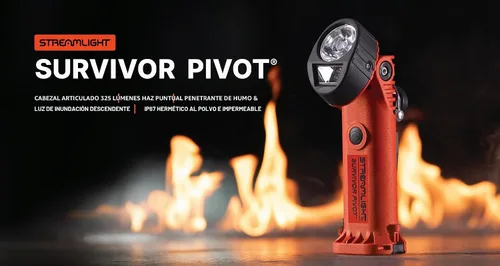 Vista 9 de Streamlight 91802 Survivor Pivot 325 lúmenes en ángulo recto articulado doble haz linterna recargable con 120V/100V AC/12V DC y clip, naranja