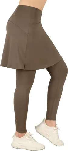 Vista 3 de Falda atlética con leggings, leggings con falda de tenis para mujer con bolsillo