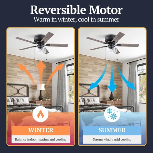 Vista 9 de Prominence Home MaCenna 51663-01 - Ventilador de techo LED tradicional de 52 pulgadas con luz de vidrio transparente, cadena de tracción, 5