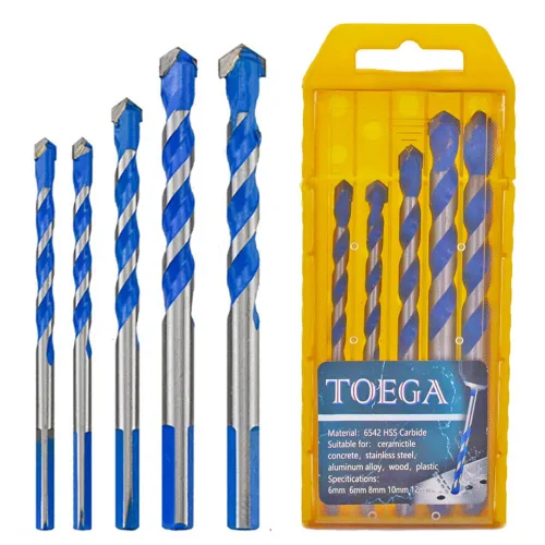 Vista 9 de Dbeans Flourithing - Brocas de cemento (10 unidades) para hormigón, brocas profesionales de carburo con punta de carburo para martillo, brocas