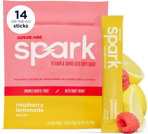 Vista 19 de AdvoCare Spark Energy & Focus, sin azúcar, frambuesa azul, 14 barras Suplemento de vitaminas y aminoácidos, fórmula sin azúcar que apoya la energía